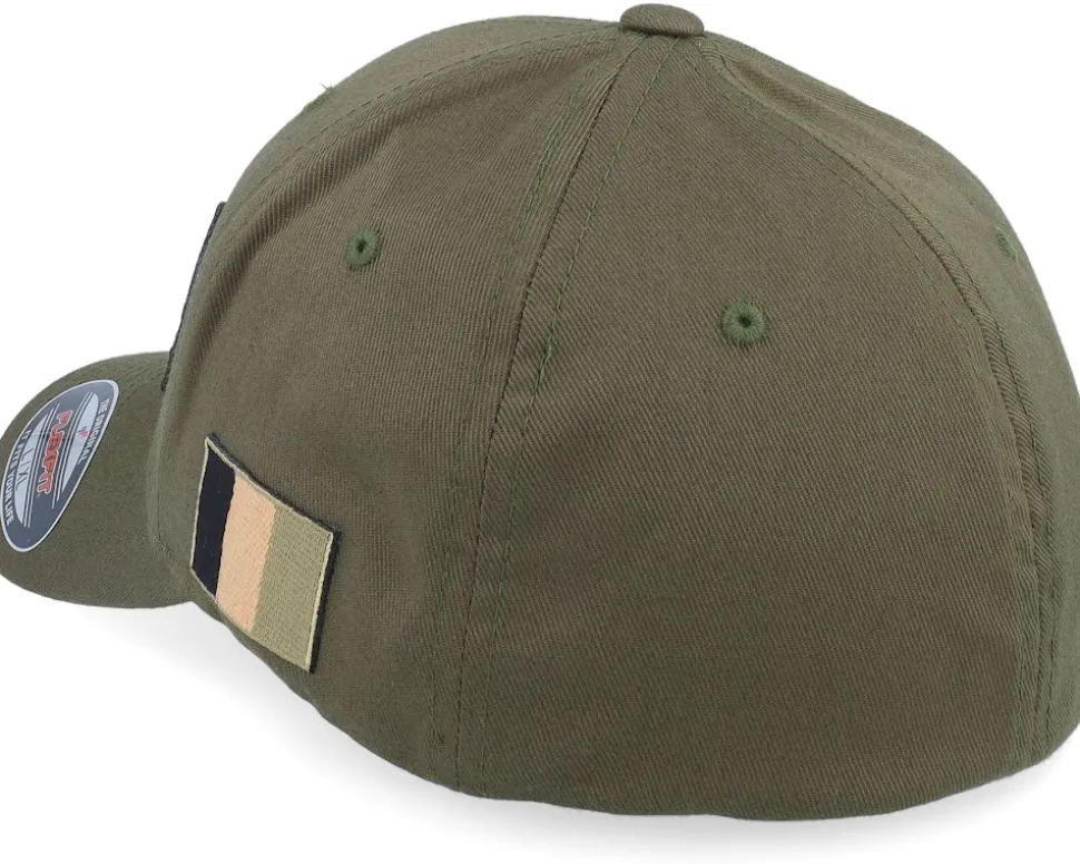 France Army Skull Olive Wooly Combed Flexfit - Army Head