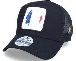 France Ripped Flag Patch Baguette Black Trucker - Iconic