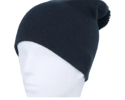 French Navy Pom Blank Beanie - Beechfield