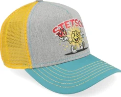 Fun Grey/Turquoise/Yellow A-Frame Trucker - Stetson