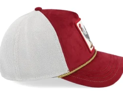 Garnet Rooster Velvet Jewel Tones Red A-Frame Trucker - Goorin Bros.