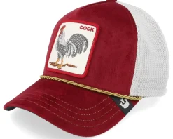 Garnet Rooster Velvet Jewel Tones Red A-Frame Trucker - Goorin Bros.