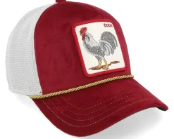 Garnet Rooster Velvet Jewel Tones Red A-Frame Trucker - Goorin Bros.