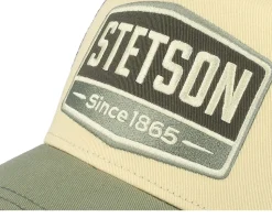 Gasoline Beige/Green Trucker - Stetson