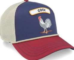 Gb2 Rooster The Rocker Relaxed Navy/Burgundy A-Frame Trucker - Goorin Bros.