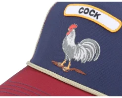 Gb2 Rooster The Rocker Relaxed Navy/Burgundy A-Frame Trucker - Goorin Bros.