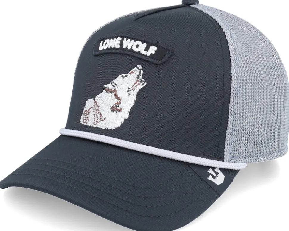 Gb2 Wolf The Rocker Relaxed Black/Grey A-Frame Trucker - Goorin Bros.