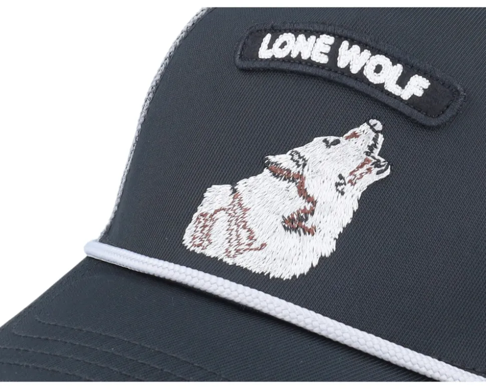 Gb2 Wolf The Rocker Relaxed Black/Grey A-Frame Trucker - Goorin Bros.