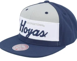 Georgetown Hoyas Retro Sport V Navy Snapback - Mitchell & Ness