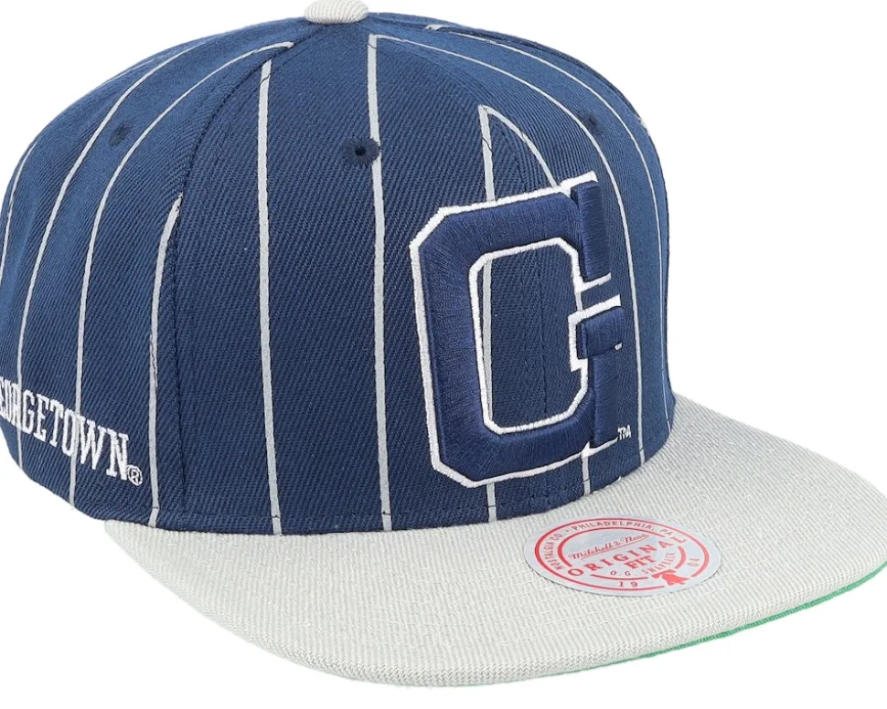 Georgetown Hoyas Team Pin Navy Snapback - Mitchell & Ness