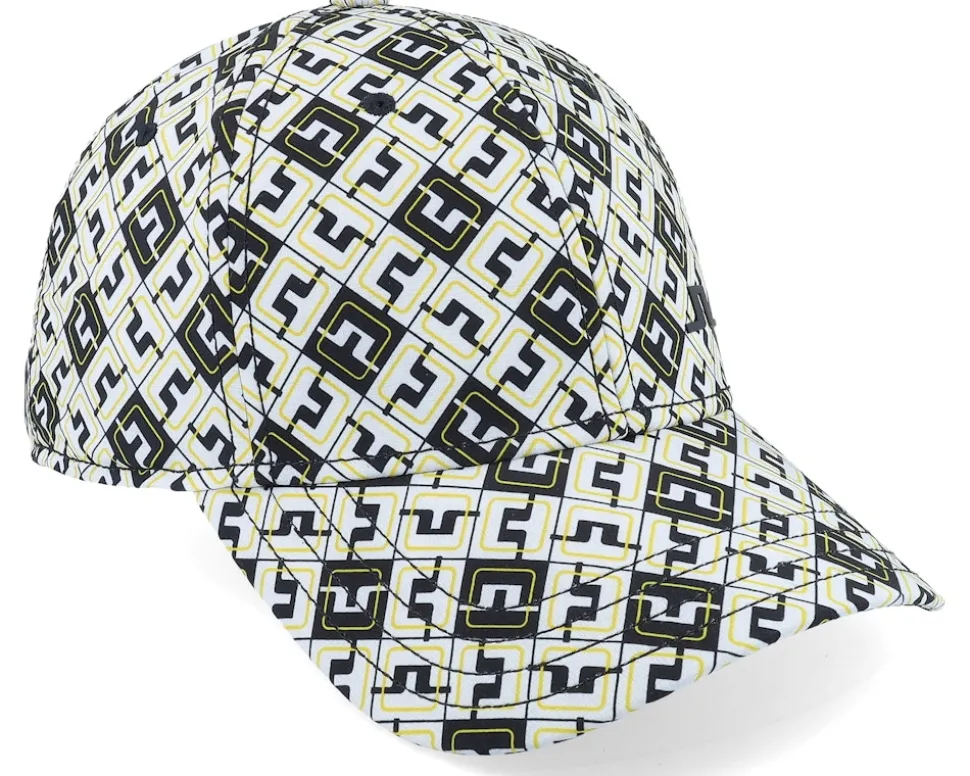 Gilbert Print Cap Black Jl Monogram Check Adjustable - J.Lindeberg