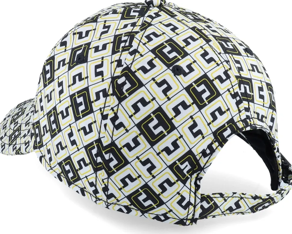 Gilbert Print Cap Black Jl Monogram Check Adjustable - J.Lindeberg