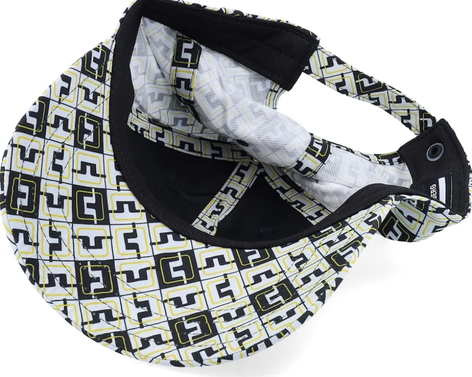 Gilbert Print Cap Black Jl Monogram Check Adjustable - J.Lindeberg