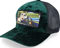 Girl Driving Pop Art Velvet Black A-Frame Trucker - Calza Pennello