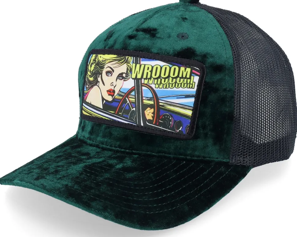 Girl Driving Pop Art Velvet White A-Frame Trucker - Calza Pennello