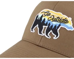 Go Outside Bear Coyote Brown Flexfit Wooly Combed - Wild Spirit