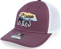 Go Outside Bear Maroon/White Trucker - Wild Spirit
