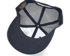 Gold Fish Hook Logo Black Trucker - Skillfish