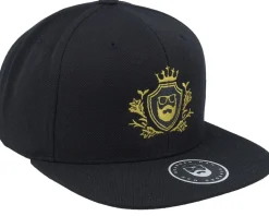 Golden Crest Black/Gold Snapback - Bearded Man