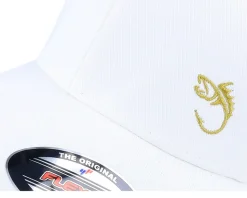 Golden Fish Hook Logo White Flexfit - Skillfish