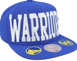 Golden State Warriors Big Text 1 Blue Snapback - Mitchell & Ness