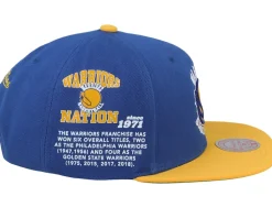 Golden State Warriors Team Origins Blue/Yellow Snapback - Mitchell & Ness