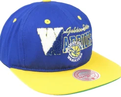 Golden State Warriors Varsity Letter Blue/Yellow Snapback - Mitchell & Ness