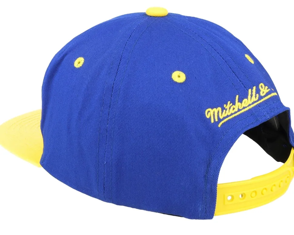 Golden State Warriors Varsity Letter Blue/Yellow Snapback - Mitchell & Ness