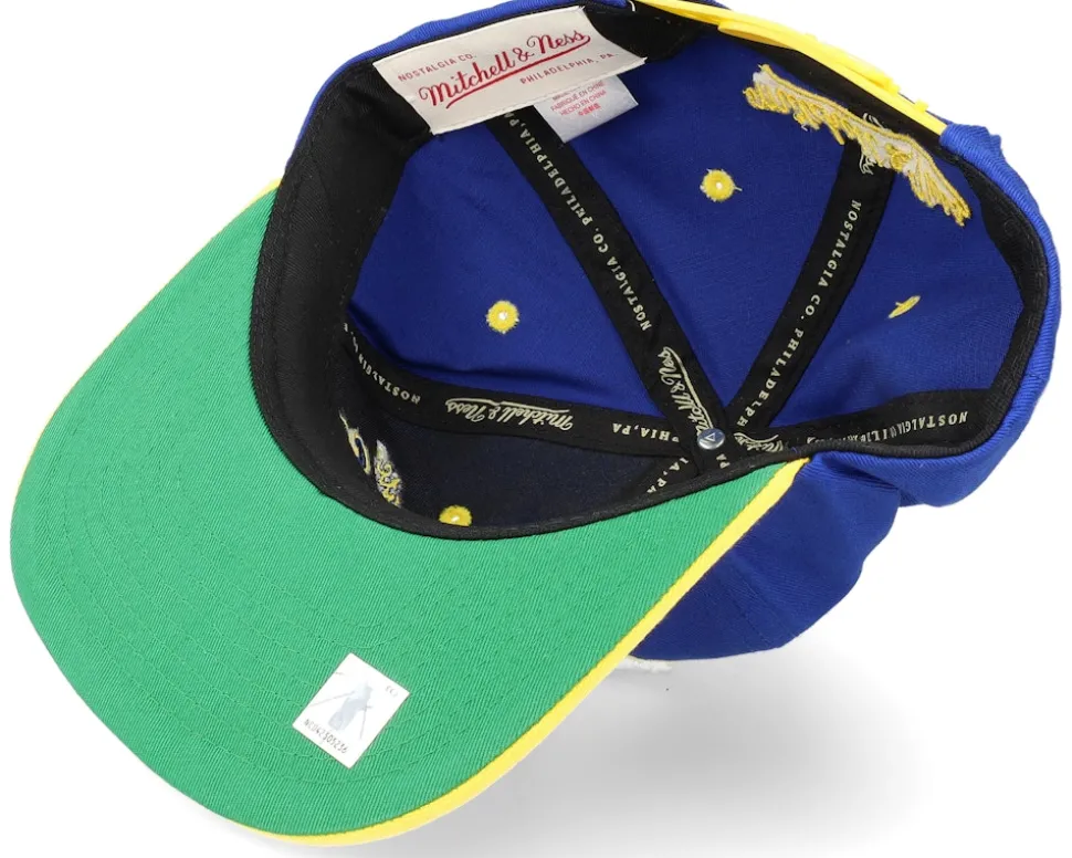 Golden State Warriors Varsity Letter Blue/Yellow Snapback - Mitchell & Ness