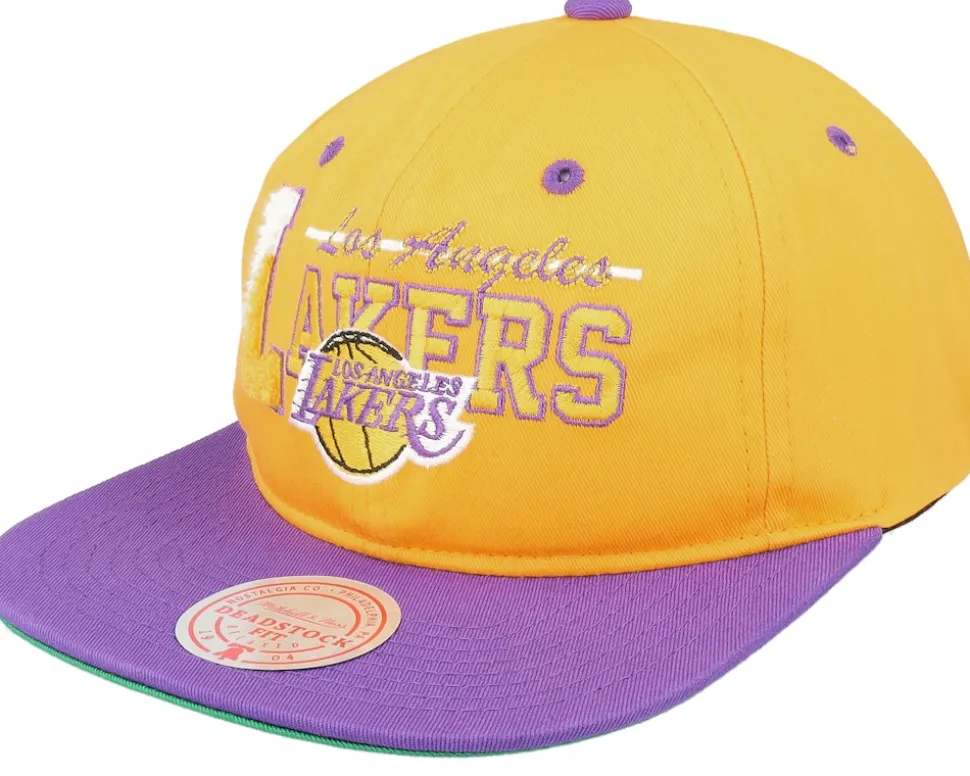 Golden State Warriors Varsity Letter Blue/Yellow Snapback - Mitchell & Ness