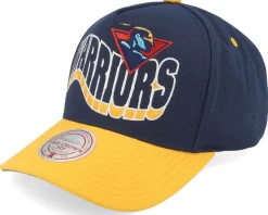 Golden State Warriors Wavy Pro Navy/Yellow A-frame Adjustable - Mitchell & Ness