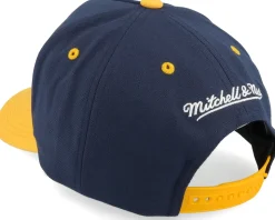 Golden State Warriors Wavy Pro Navy/Yellow A-frame Adjustable - Mitchell & Ness
