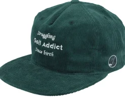 Golf Addict Cord Green 5-panel Snapback - Pins & Stripes