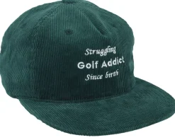 Golf Addict Cord Green 5-panel Snapback - Pins & Stripes