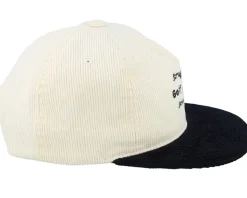 Golf Addict Cord Ivory/Black 5-panel Snapback - Pins & Stripes