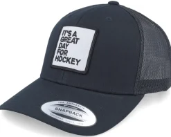 Great Day For Hockey Black Trucker - Iconic