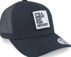Great Day For Hockey Black Trucker - Iconic