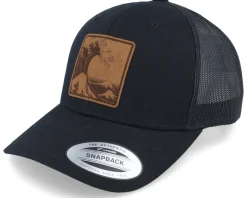Great Wave Japan Patch Retro Black Trucker - Iconic