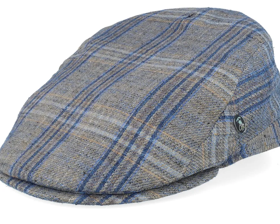 Grey/Blue Flat Cap - City Sport