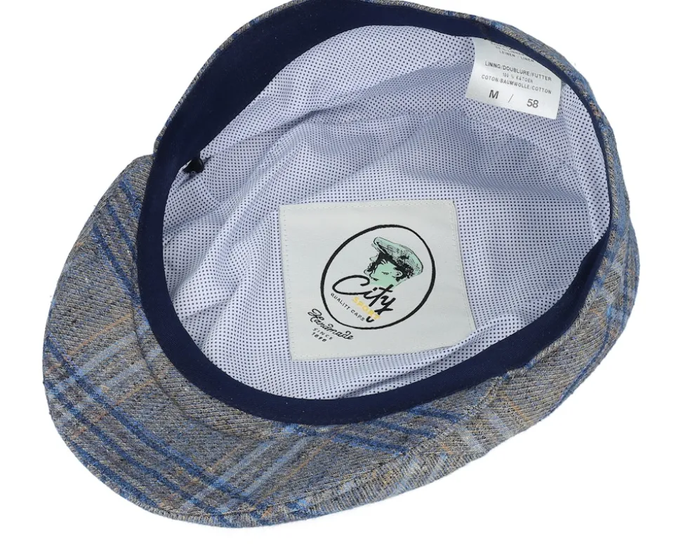 Grey/Blue Flat Cap - City Sport
