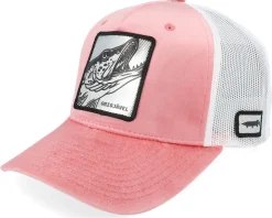 Grisjävel Silver Velvet Pink/White A-frame Trucker - Skillfish