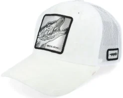 Grisjävel Silver Velvet White A-frame Trucker - Skillfish