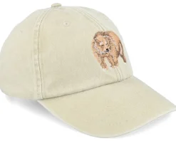Grizzly Bear Embroidery Khaki Dad Cap - Wild Spirit