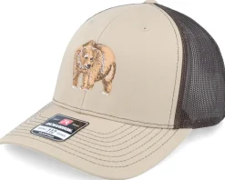 Grizzly Bear Embroidery Khaki/Brown Trucker - Wild Spirit
