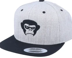 Grumpy Monkey Heather Grey/Black Snapback - Iconic