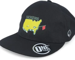 Hackers Golf Logo Seamless Black Flexfit - Pins & Stripes