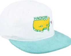 Hackers Golf Logo White/Teal Snapback - Pins & Stripes