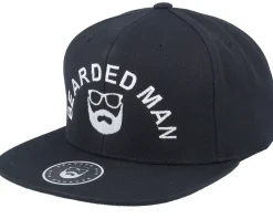 Half Circle Black Snapback - Bearded Man