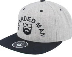 Half Circle Grey/Black Snapback - Bearded Man
