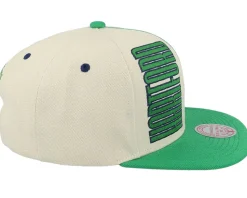 Hartford Whalers Pop Panel Off White/Green Snapback - Mitchell & Ness